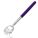 Back Scratcher, Bear Claw Telescopic Back Massager Tool with Soft Rubber Handles, Extendable Telescope Backscratcher Eliminating Back Itching for Both Human and Pets (Purple)