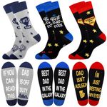 Moyel 3 Pairs Colorful Socks for Dad Funny Gifts for Dad Father’s Fun Novelty Socks Dad Gifts from Daughter Son Kids Dad Birthday Gifts Gift Ideas for Dad on Christmas Fathers Day