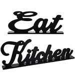 2 Pieces Eat Sign for Kitchen Wood 