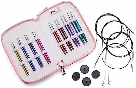 KnitPro Zing Knitting Pin Set, Circular, Interchangeable, Special 10cm Short Tip, Deluxe Set