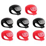 Awpeye 8 Pack Bicycle Light, Silicone LED Bike Light Set, 4 Pcs Bike Headlight and 4 Pcs Taillight (Red & White)-Multi-Purpose Waterproof Bike Light