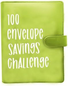 100 Envelope Savings Challenge Binder, Savings Book with Cash Envelopes, Easy and Fun Way to Save $5,050, Cash Envelope Wallet for Budgeting Planner & Saving Money (Green)