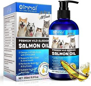 Alaskan Salmon Oil for Dogs & Cats (8.8 oz) - Pure Omega 3 Fish Oil with Omega 6 Fatty Acids, EPA & DHA - Anti-inflammation for Dogs Skin and Coat - Natural Pet Joint, Immune, Brian & Heart Supplement