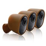 Silicone Case for Arlo Ultra 4K & Arlo Pro 3 (Brown 2 pcs) - Ultra HD Series Skins w/Mount Cover - Silicon Sleeves for Arlo Ultra Security Camera - Skins for Arlo Pro3 Cam & Mount Base by Sully