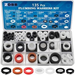 TWCC 115 PCS Plumbing Rubber Washers Assorted Kit and Flat Silicone Gasket Assortment Set with Screen Filter for Faucet Shower Head Washers Garden Hose O Ring Hot Water Pipe Seals Replace