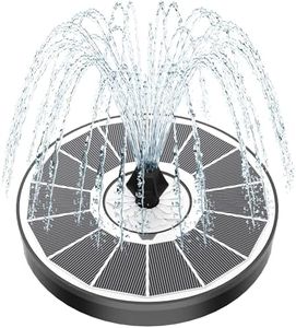Yzert Solar Fountain White Flower, 3.5W Glass Bird Bath Fountains Solar Power No Battery with 4 Fixed Rods & 7 Nozzles, Solar Fountain Pump for Bird Bath, Pool, Garden, Outdoor, Pond