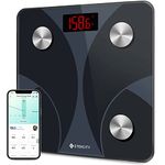 Etekcity Smart Digital Bathroom Scale, Scales for Body Weight and Fat, Sync with Bluetooth, Health Monitor, 10.2 x 10.2 inches, Black, standard (FIT 8S)