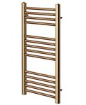 Greened House Brushed Brass Straight Heated Towel Rail 400mm Wide x 800mm High Flat Central Heating Bathtoom Towel Radiator