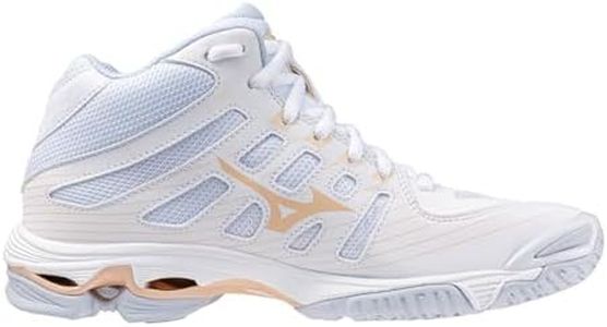 Mizuno, Chaussures de volley-ball Homme, White Peach Parfait Halogen Blue, 40.5 EU