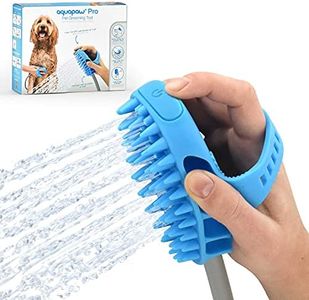 Aquapaw Spazzola da Bagno per Cani 4 in 1 Pro | Facile Fissaggio per Doccia | Spruzzatore per Animali Domestici | Tubo da 8 piedi | Blu
