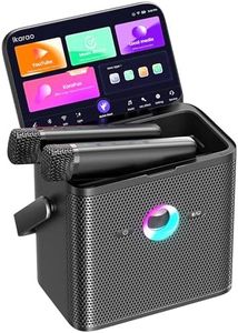 Ikarao Karaoke Machine for Adults Kids, with Lyrics Display Screen, WiFi Connect to YouTube & Karaoke App, 2 EQ Autotune Wireless Microphones Portable Karaoke PA System for Home Family Party Camping