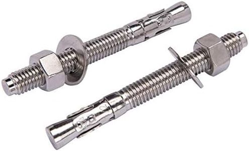 Bolt Dropper 1/2" X 4-1/2" Wedge Anchor (5pc), 18-8 Stainless Steel Corrosion Resistant Commercial Grade Washers and Nuts Included Choose Size