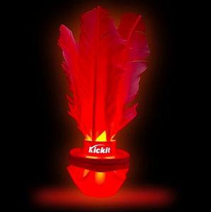 Kickit Inferno | The Original LED Birdie Soccer Trainer | Play at Night Outdoors, Indoors or Backyard, Beach or Tailgate, All Ages Fun & Travel Friendly (Inferno LED - Red)