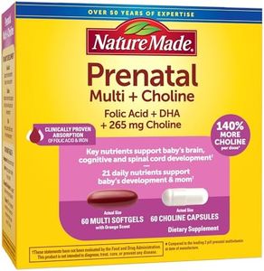 Nature Made Prenatal Vitamin Softgels + Choline Capsules, Folic Acid + DHA + Choline, 60 Prenatal Vitamins for Women, 60 Choline Supplements Capsules, 60 Day Supply