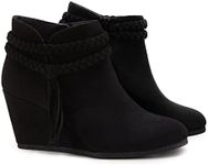 Womens Wedge Ankle Boots Braided Fr