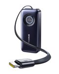 Baseus Power Bank, 20,000mAh Portable Charger with Built-in Retractable USB-C Cable, 67W Fast Charging Battery Pack, 2 USB-C for iPhone 16/15/14/13 Series, Samsung, Switch, steamdeck and more