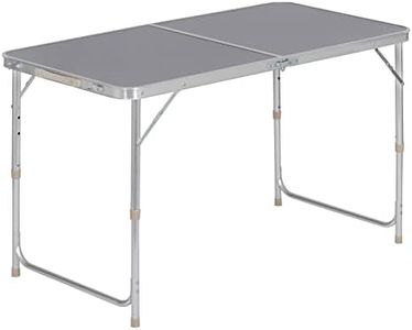 WOLTU Campingtisch Klapptisch Gartentisch Arbeitstisch Balkontisch höhenverstellbar Aluminium MDF Grau CPT8122gr