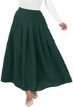 ANRABESS Women A-Line Pleated High Waist Maxi Skirt Full Ankle Length Flowy Swing Elegant Dressy Casual Work Long Skirts Green Large