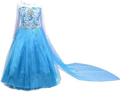 Dressy Daisy Toddler Girls' Ice Princess Dress Costume Birthday Halloween Christmas Fancy Party Dresses with Detachable Train Size 3-4 Style E