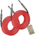 Fat Toad 1/4" to 1/4 Male Jack Speaker Cables (2 Pack) 25ft Professional Pro Audio Red DJ Speakers PA Patch Cords | Quarter Inch 12 AWG Gauge Wire for Amp, Music Studio Recording & Stage Gear