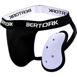 Bertork Jock Straps Male Athletic Supporters For Men With Jockstraps Baseball Cup, Football Cup, Sports Cup For Men, Black, Medium