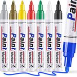 ANYUKE 8 Colors Paint Pens, Strong Coverage Paint Markers, Oil-Based Waterproof Paint Permanent Marker Pens for Rock painting, Metallic, Plastic, Fabric, Canvas, Wood, Glass, DIY Craft Paint Set