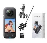 Insta360 X3 360 Degree Action Camera BIKER Kit includes Third-Person Bike Handlebar Mount + 64GB Micro SDHC Memory Card