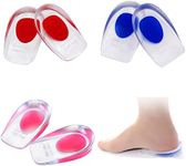 3Pairs Gel Heel Cups, Silicone Heel Cup Pads Cushion Inserts Running Heel Support Pads Orthotic Heel Cup Gel Shoe Lifts Elevator Shoe Pads Insoles for Plantar Fasciitis Heel Spur&Achilles Pain Relieve