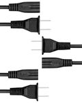 Fosmon 2-Slot to Standard Power Cord (5FT/1.5M - 3 pack), ETL Listed Figure 8 Power Cord / PA-14, Dual Pin Non-Polarized Universal Replacement Cable for Game Consoles, Printers, Boomboxes, Electric Devices & More