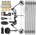 Compound Bow Set for Adults and Teens - Adjustable 20-90lbs Draw Weight, 19"-31" Draw Length, Right-Handed Archery Bow Kit for Hunting, Target Shooting, Outdoor Practice