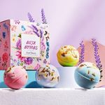 Bath Bombs Gift Set, 4 Pcs Handmade Both Bombs for Bubble Spa Bath, Women Bath Bomb with Fizzing Effect for Dry Skin Moisturize，Bubble Bath Shower Salts for Men Kids Wife Girlfriend Mother