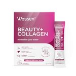 Wassen Beauty and Collagen | 14 Raspberry & Lemon Flavoured Collagen Sachets | Vegan Collagen Supplements | Collagen Supplements for Women for Hair, Skin & Nails | Collagen Powder for Women