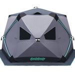 QualyQualy Ice Fishing Tent, Ice Fishing Shelter, 3/4/5/6/7/8 Pop-Up Portable Ice Fishing Tent Insulated with Floor, Windproof Ice Shack with 3 Layer Fabric, Insulated Tent Winter with Carrying Bag
