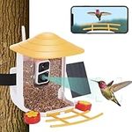 GENNIZZ Upgraded Bird Feeder with Camera for Outside, Solar Powered Bird Camera, Auto Capture Bird Video & Motion Detection, AI Identify 11000 Birds, Ideal Bird Watching Feeder for Bird Lover