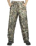 33,000ft Men's Rain Pants, Waterproof Rain Over Pants, Windproof Outdoor Pants for Hiking, Fishing, Realtree Edge, 40W x 32L