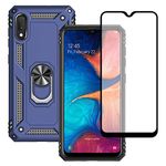 Samsung A10E Phone Case, Galaxy A10E Phone Case with Screen Protector, Military Grade Protective Cases with Ring for Samsung Galaxy A10E (Blue)