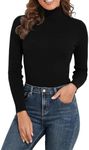 PrettyGuide Women's Ribbed Turtleneck Long Sleeve Pullover Sweater Black S