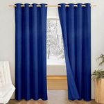 Amazon Brand - Solimo Polyester Blackout Window Curtains (Pack of 2, 5 Feet, Blue)