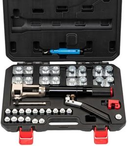 Hydraulic Flaring Tool Kits, 45° Double Flaring Tools, 33PCS Flaring Dies, Brake Repair Brake Flaring Tool for 3/16"-1/2", with Tube Cutter and Deburrer, for Copper Line, Steel Pipe Automotive Repair