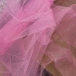 Prestige Fashion UK Ltd 56" wide Stardust Glitter Fine TUTU Tulle DRESS NETT Netting Mesh Fabric - per metre (Pink)