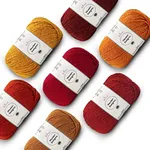 Woolen Delights Extra Soft and Fluffy Yarn for Knitting & Crocheting Baby Blankets, Heavy Worsted/Aran Weight #4, Multi-Color Assortment Craft Set of 7, 1218yds/700g (Campfire Pack)