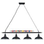 Mcacggo Billiard Pool Table Lights 4-Light Black Matte Metal Shades, 50'' Hanging Over Pool Table Lighting for 7'-8' Table, Billiard Light Suitable for Billiards Room, Snooker Table, Kitchen Island