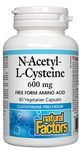 Natural Factors N-Acetyl-L-Cysteine 600 mg Free Form Amino Acid, 60 Caps