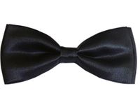 Blacksmith Men's Satin Bow Tie (Black, Free Size)