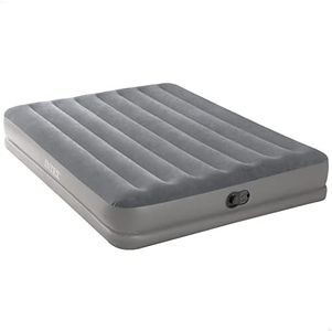 Intex 64114 Colchón Hinchable Dura-Beam Standard, Medidas 152x203x30, Capacidad 2 Personas, Colchón autoinflable con Bomba de inflado incorporada, Tecnología Fiber-Tech, Gris