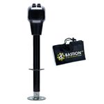 Bastion Electric Power Tongue Jack with Cover | Electric or Manual Operation | 3500LB A-Frame Capacity | 12V | Front LED | Trailers, Campers, RVs & Boats