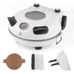 KLAIF Electric Pizza Oven Indoor With 12" Ceramic Stone, Dual Adjustable Temperature Controls, Includes 4 Pizza Tools, LMC-White