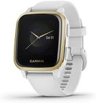 Garmin 010-02427-01 Venu Sq, GPS Smartwatch with Bright Touchscreen Display, Up to 6 Days of Battery Life, Light Gold and White