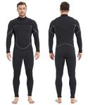 Lemorecn Men’s Surfing Wetsuit Neoprene 3/2mm Chest Zip Full Wetsuit for Men(CA-MC0301-L)