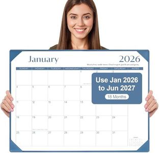 Gannyfer Desk Calendar 2025-2026 with Desktop Mat, Simplified Large 22" x 17" Desktop Pad Calendar, 18 Month Table Calendar from July 2025 to Dec 2026, Office Supplies Perfect for Home School and Office - Blue